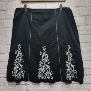 George Embroidered Aline Skirt Sz 16 Dark‎ Fairy Cottagecore Boho Whimsigoth